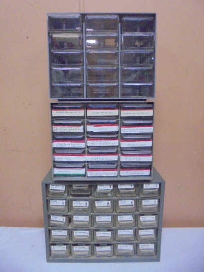 Group of 3 Hardware Organizers w/ Some Hardware