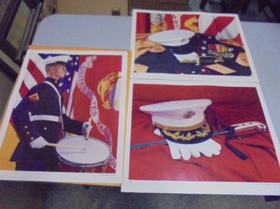 Group of 6 Vintage United States Marine Cops Prints