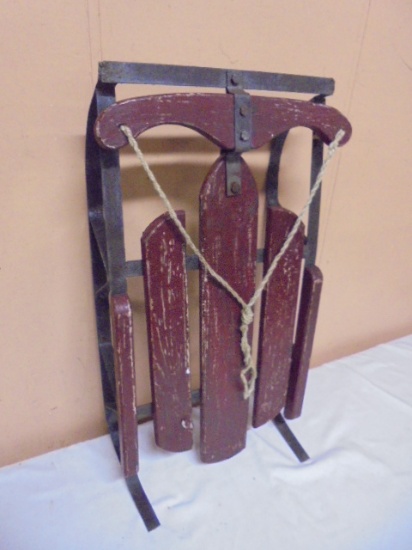 Metal & Wood Decorative Sled
