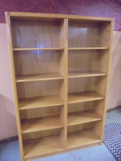 Beautiful Oak Double Bookcase