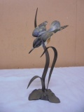 Royal Worcester Kingfisher Bird on Metal Tree Figure