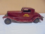 Vintage 1930s Girard Fire Chief Siren Pressed Steel Car