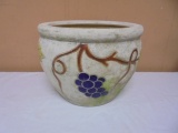Pottery Planter W/ Grapes