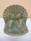 Vintage Cast Bronze Kissing Asians Door Stop