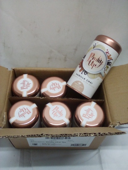 Case of 6 PinkyUp! Loose Leaf Vanilla Chai Rooibos Tea w/ Spices Tins