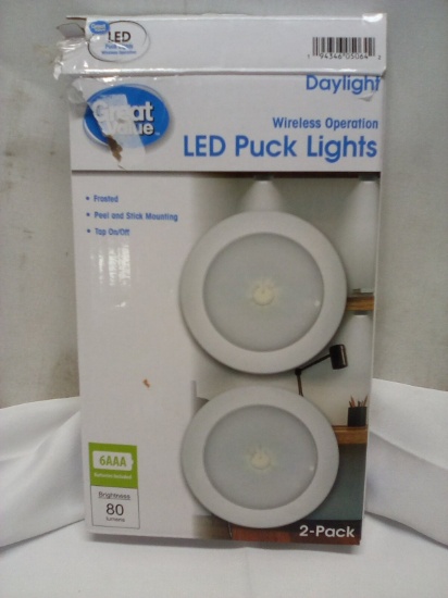Wireless LED Puck Lights 2 pack Peel & Stick Mounting Frosted