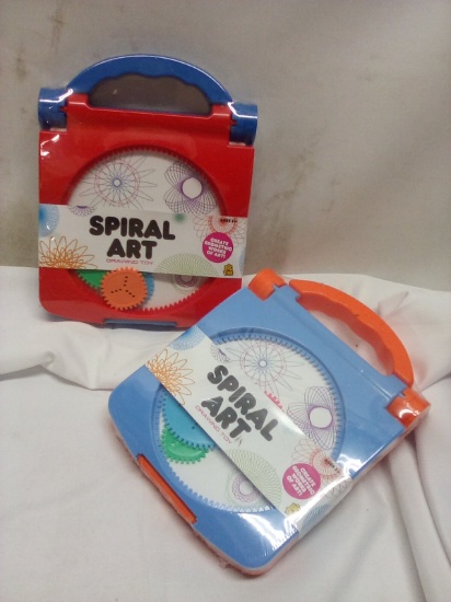 Pair of Assorted Color Geometric Teaching Spiral Drawing Toys for Ages 3+