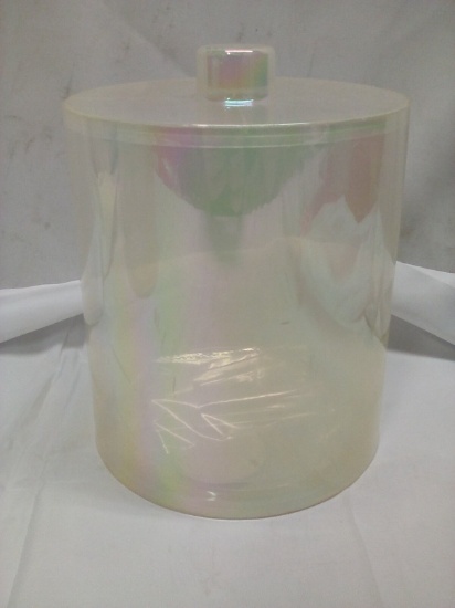 Ice bucket with tongs and lid iridescent