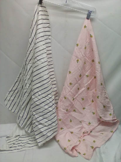 Qty 2 Cloud Island 100% Cotton Baby Blankets