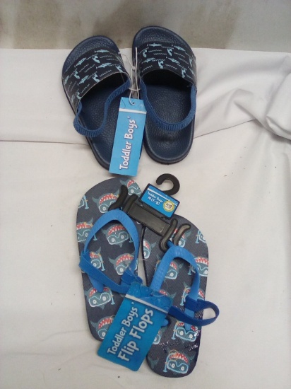 2 Pairs of Boys Size 7/8 Sandals with Heel Straps