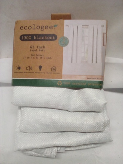 Ecologee 100% Blackout 63” Panel Pair Rod Pocket