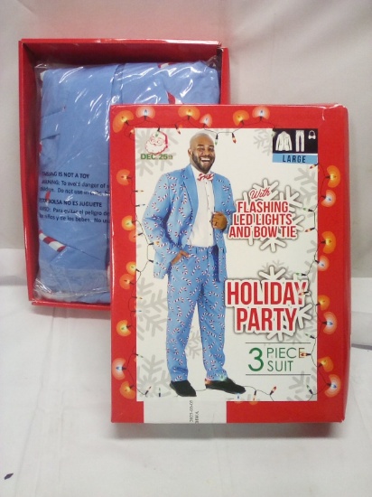 Holiday Part Suit 3pc Size Large with Flashing Lights and bow tie