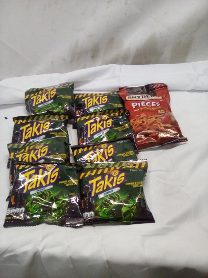 8 Takis 1 pretzel bites all dated Nov 2024