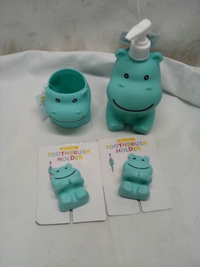 Qty 2 Hippo Soap Dispenser/ Hippo Cup/ Hippo Soap Dispenser