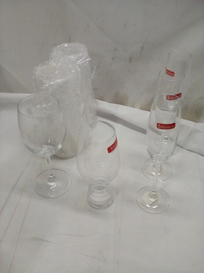 Champagne Flute x3, Wine Glass x3