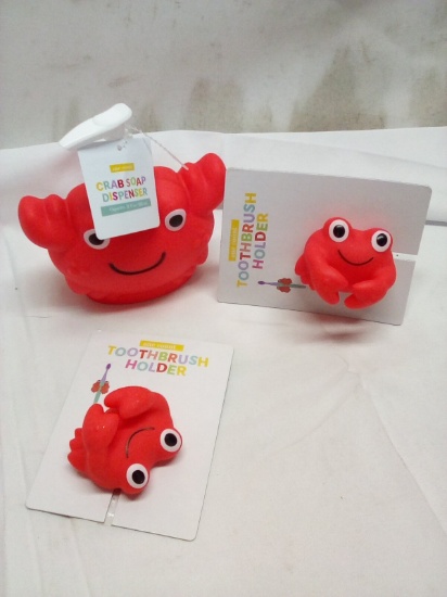 Crab Soap Dispenser with 2 toothbrush holders