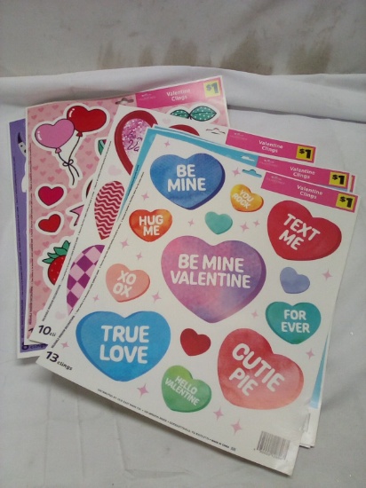 Valentine clings, qty 6