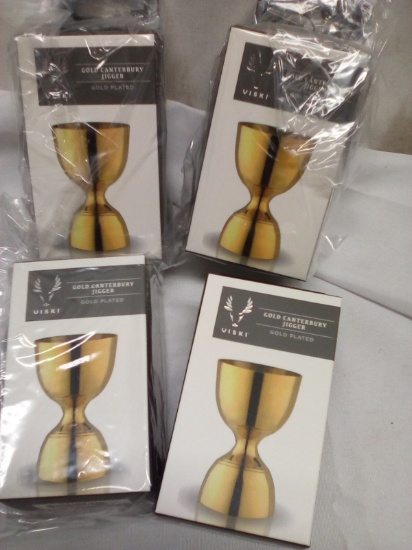 Viski Gold Canterbury Jigger – gold plated, qty 4