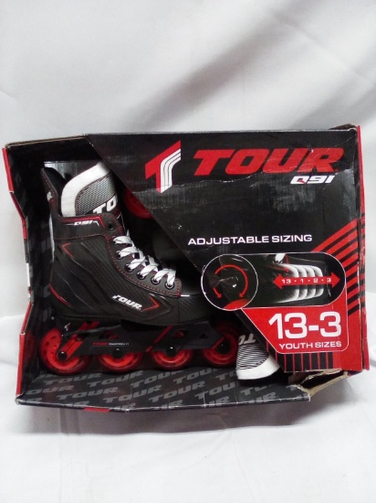 Tour Q91 Youth Size 13-3 Adjusting Powertrack XT Roller Blades- MSRP $69.99