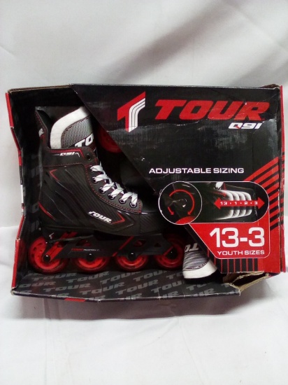 Tour Q91 Youth Size 13-3 Adjusting Powertrack XT Roller Blades- MSRP $69.99