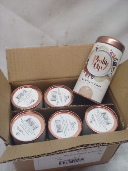 Case of 6 PinkyUp! Loose Leaf Vanilla Chai Rooibos Tea w/ Spices Tins