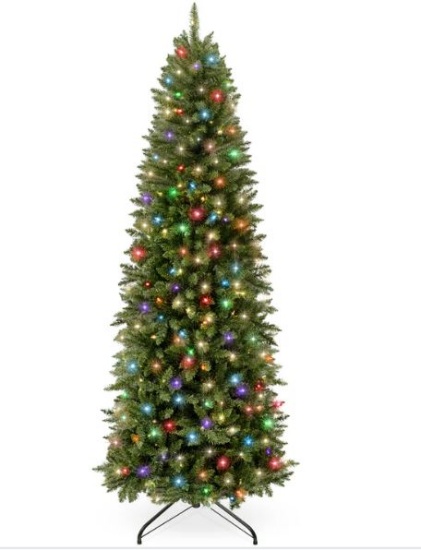 6’ Prelit Spruce Pencil Christmas Tree w/ 2-In-1 LED Lights- MSRP $199.99