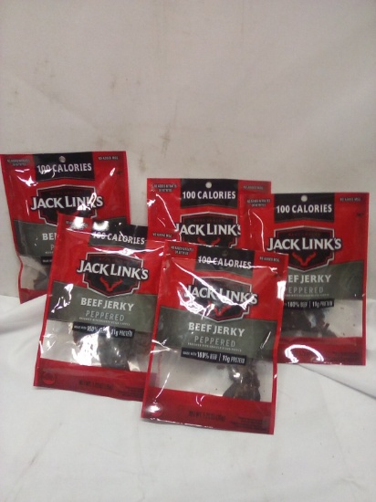 Qty 5 Jack Link’s Beef Jerky Peppered Flavor 1.25oz