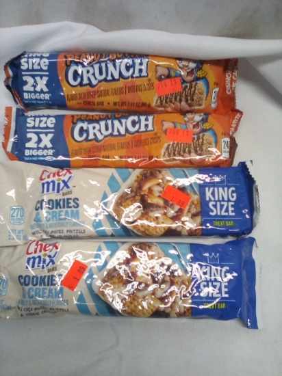 Qty 2 Cap’n Crunch’s Peanut Butter Crunch/ Chex Mix Cookies & Cream King Size