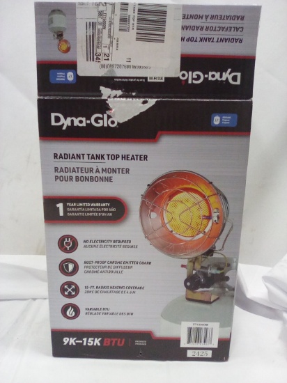 Dyna-Glo 9k-15k BTU Radiant Tank Top Heater- MSRP $86.90