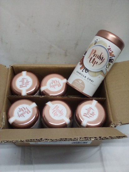 Case of 6 PinkyUp! Loose Leaf Vanilla Chai Rooibos Tea w/ Spices Tins