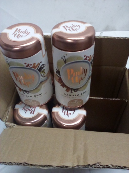 Case of 6 PinkyUp! Loose Leaf Vanilla Chai Rooibos Tea w/ Spices Tins