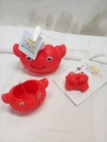 3Pc Decorative Animal Shape Bathroom Accessory Set- Crab