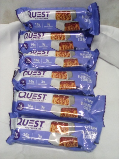 Qty 6 Quest Blueberry Cobbler Hero Protein Bar