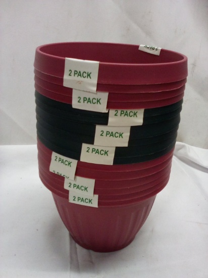 8 Twin Packs of Assorted Color Planters