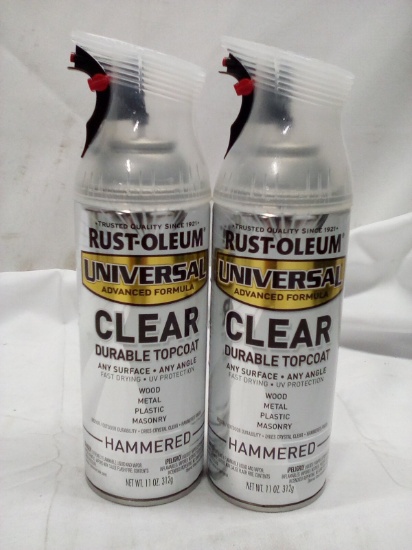 Qty 2 Rustoleum Clear Durable Topcoat Indoor/outdoor Hammered Finish