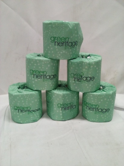 Lot of 6 Green Heritage Pro Resolute Tissue/Toilet Paper Rolls