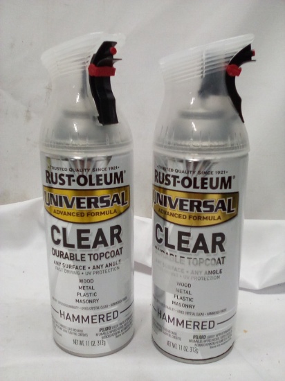 Qty 2 Rustoleum Clear Durable Topcoat Indoor/outdoor Hammered Finish