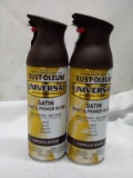 Qty 2 Rustoleum  Paint + Primer Satin Espresso Brown