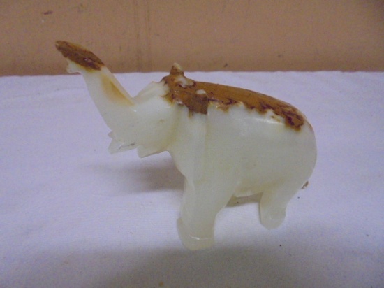 Carved Onyx Elephant Figurine