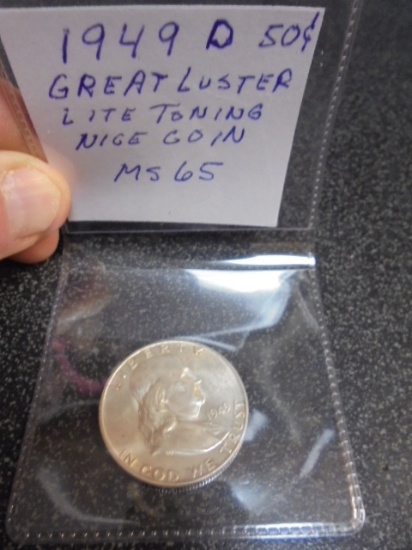 1949 D Mint Silver Franklin Half Dollar