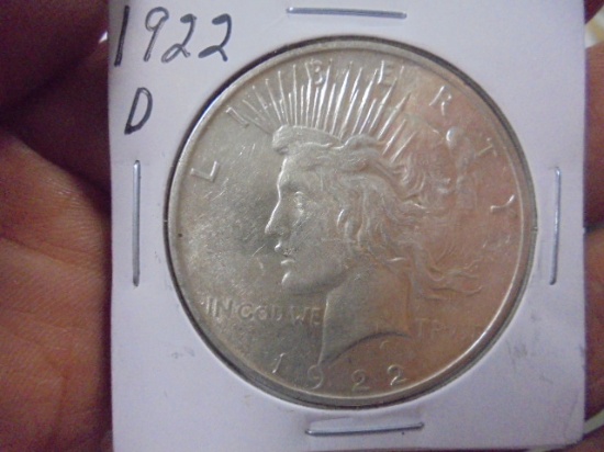 1922 D Mint Silver Peace Dollar