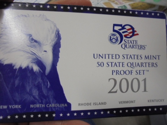 2001 US Mint 50 State Quarters Proof Set
