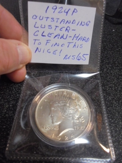 1924 P Mint Silver Peace Dollar