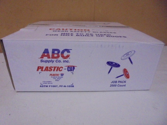 2000 Count Box of 1 1/2in Plastic Cap Nails