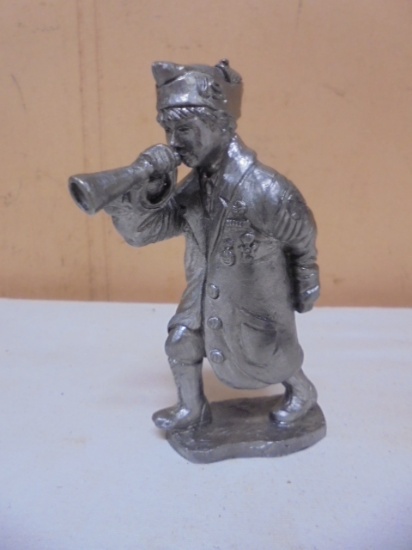 Pewter Soldier Boy w/ Bugel Figurine