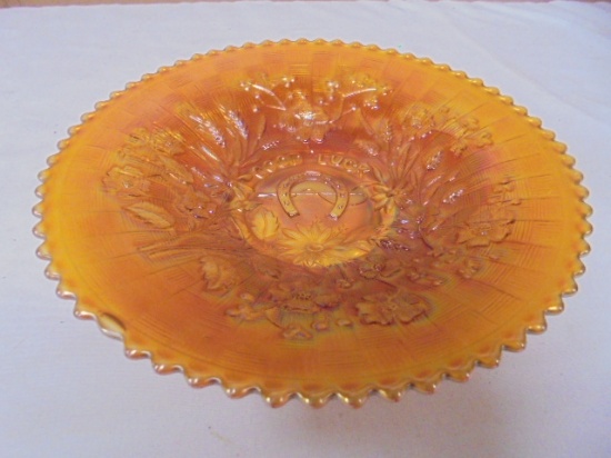 Vintage Northwood Marigold Carnival  Good Luck Plate