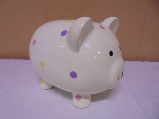 Large Ceramic Polka Dot Piggy Bank