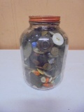 Vintage Coffee Jar Full of Buttons