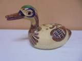 Beautiful Hand Painted Tonala Pottery Duck From Mexico
