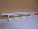 4ft Solid Wood Painted Wall Shelf w/ Quilt Rod